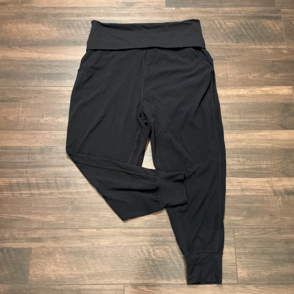 Lululemon Align Jogger Black Nulu Ribbed Foldover Waist Size 14 Yoga Pant